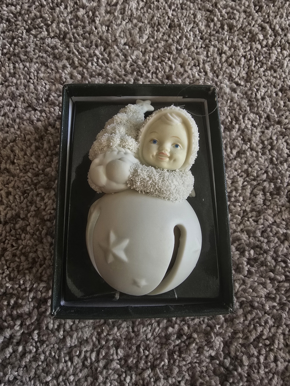 Department 56 Snowbabies "Jinglebaby" porcelain bisque Christmas ornament
